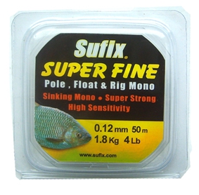 Леска Sufix Super Fine Clear 50м 0.120мм							  